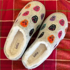 Kooba Slippers with Sugar Skull Design